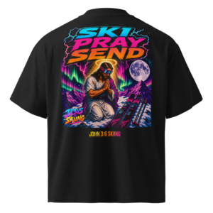 JC - SKI, PRAY, SEND - Goggles - Unisex organic oversized high neck t-shirt