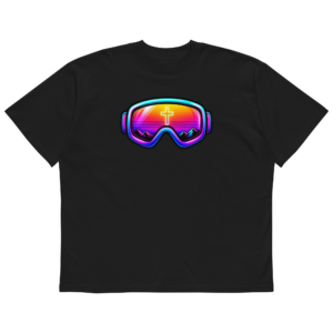 GOGGLES – t-shirt – Black, Front view | Jesus Is Skiing