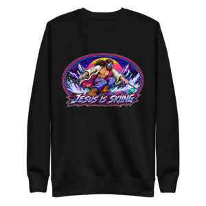 MEDALLION – Sweatshirt – Black, Front view | Jesus Is Skiing