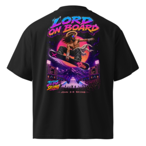 JC – Lord On Board – Medallion – t-shirt – Back view | Jesus Is Skiing