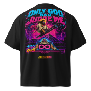 JC – Judgement – Medallion – t-shirt – Back view | Jesus Is Skiing