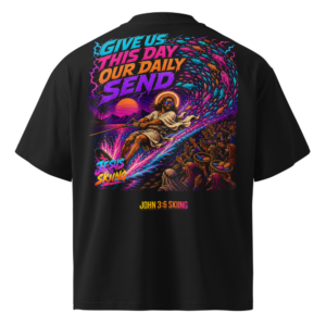 JC – Daily Send – Medallion – t-shirt – Back view | Jesus Is Skiing