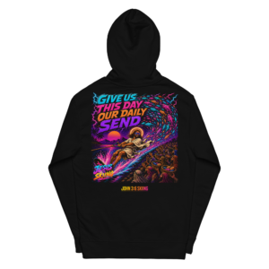 JC – Daily Send – Medallion – Hoodie – Black, Back view | Jesus Is Skiing