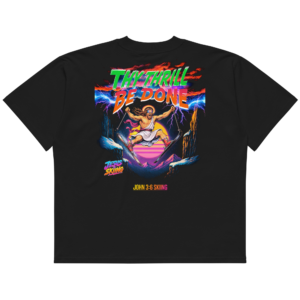JC – Thrill – Goggles – t-shirt – Black, Back view | Jesus Is Skiing