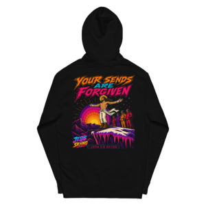 JC – Forgiven – Medallion – Hoodie – Black, Back view | Jesus Is Skiing