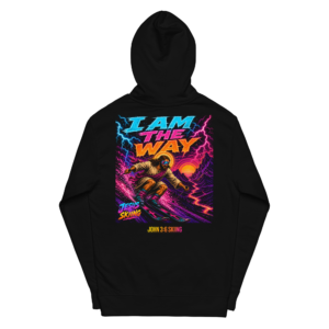 JC – The Way – Goggles – Hoodie – Black, Back view | Jesus Is Skiing