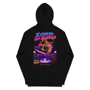 JC – Lord On Board – Medallion – Hoodie – Black, Back view | Jesus Is Skiing