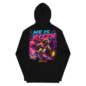 JC – Rizzn – Medallion – Hoodie – Black, Back view | Jesus Is Skiing