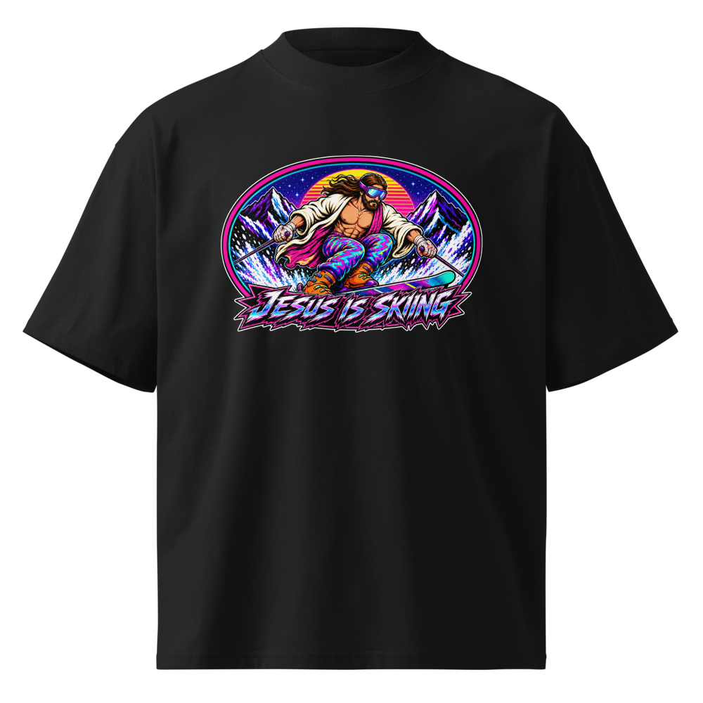 JC – Lord On Board – Medallion – t-shirt – Front view | Jesus Is Skiing