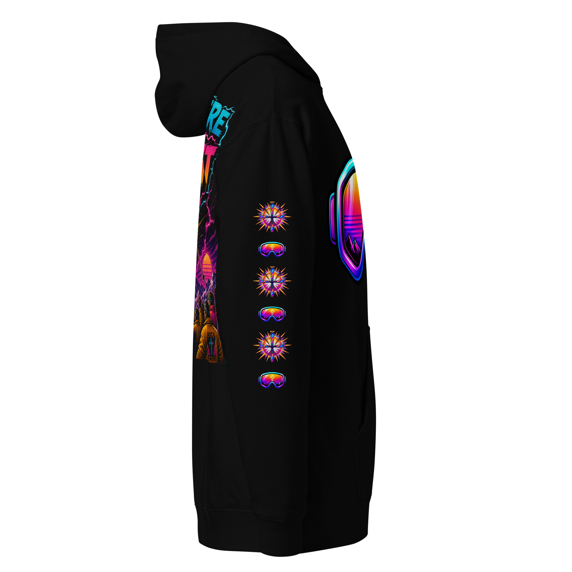 JC – Flight – Goggles – Hoodie – Black, Right view | Jesus Is Skiing
