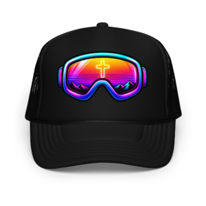 GOGGLES – Trucker Hat — Black, front view